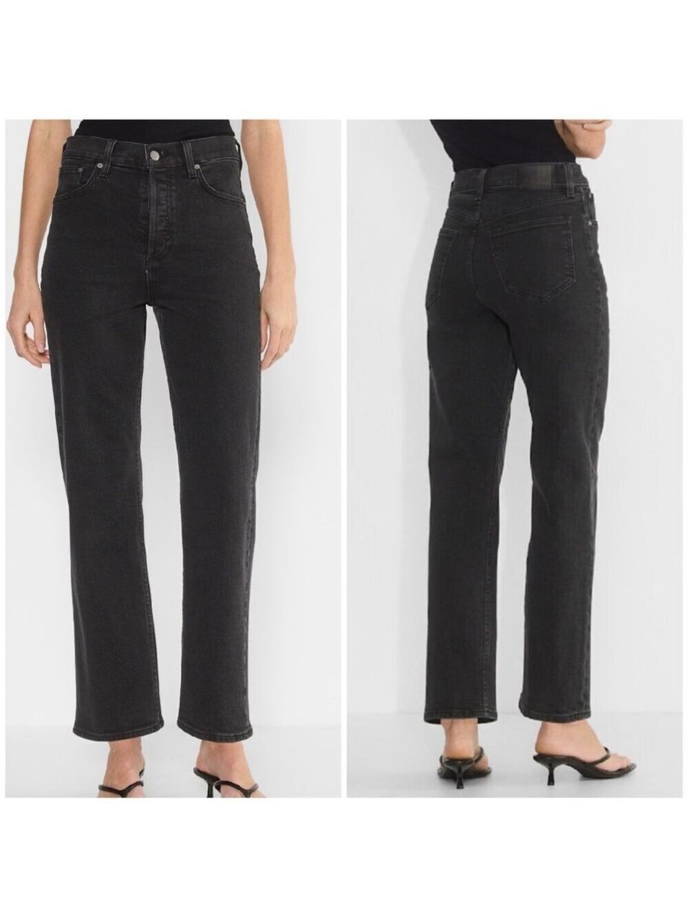 Denim Forum ARLO high Rise Straight Leg Jeans High-Waisted Size 24